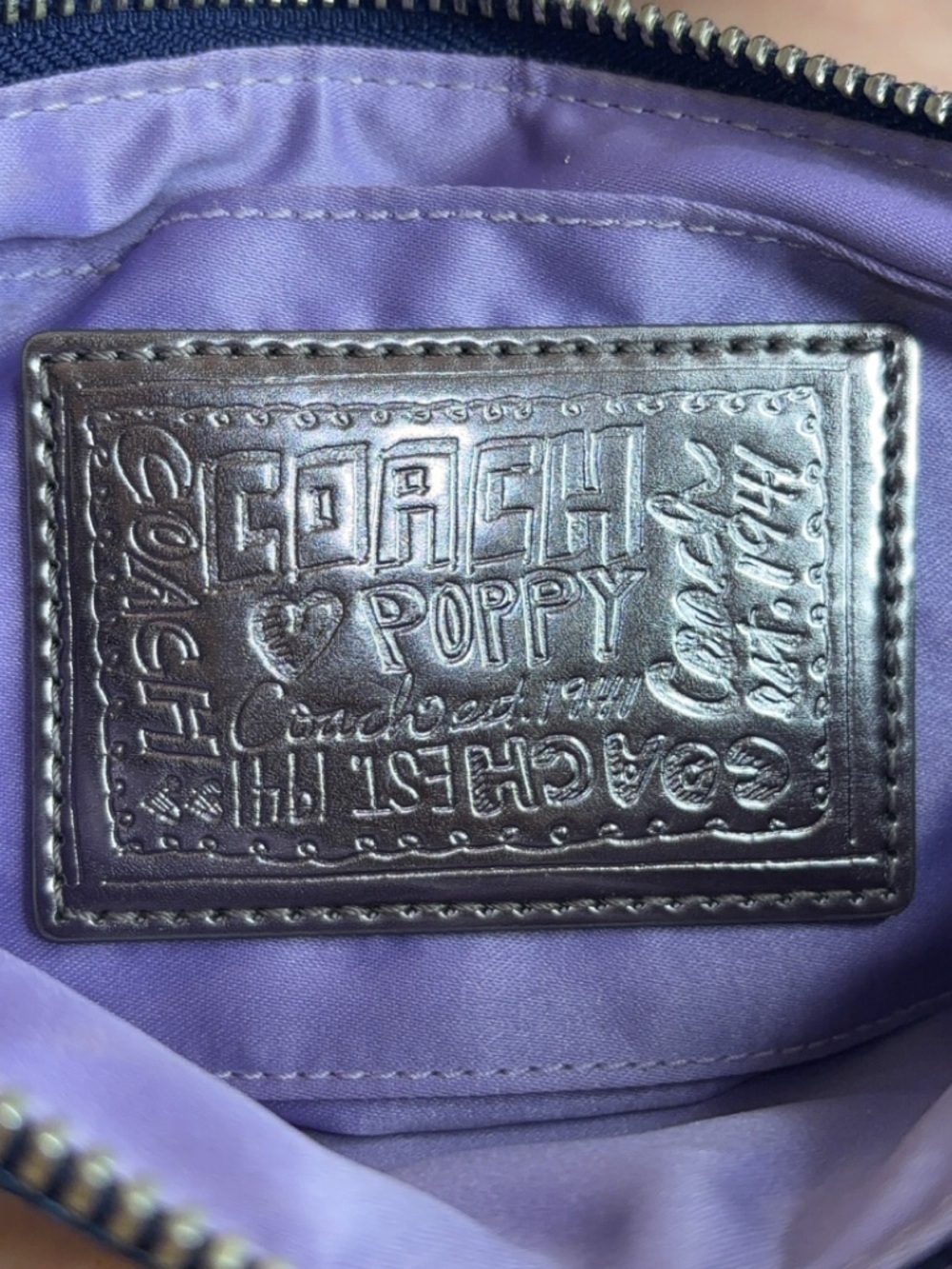 Coach Poppy Blue Denim Glam wristlet NWOT - Picture 11 of 12